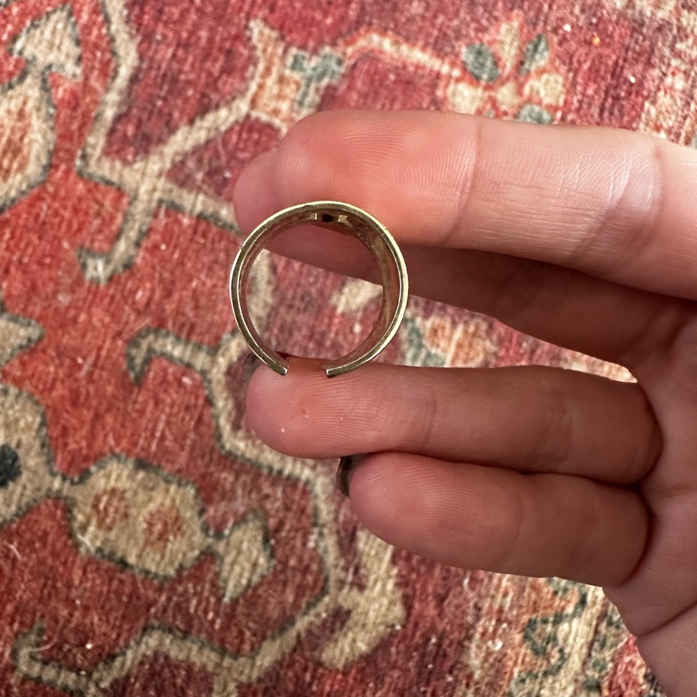 Stamped sterling silver star ring (adjustable) - Picture 4 of 5